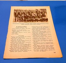 CAGLIARI COMO SERIE B RITAGLIO tratto da ALMANACCO CALCIO RIZZOLI 1954/55