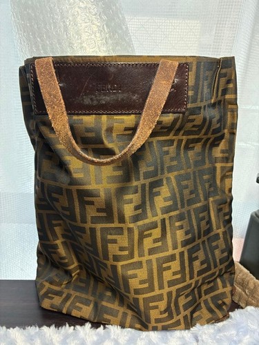 Borsa fendi zucca marrone tela - fendi,