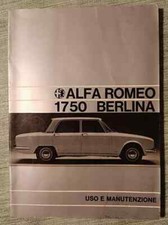 Alfa Romeo 1750 Berlina 1969 Uso e Manutenzione Originale, Manuale Istruzioni