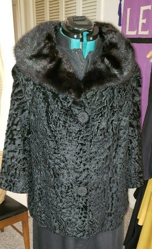 Cappotto agnello persiano nero - agnello,