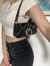 BORSA GUESS VINTAGE Y2K BAG NERO BLACK VEGAN LEATHER BORSA SHOULDER SPALLA