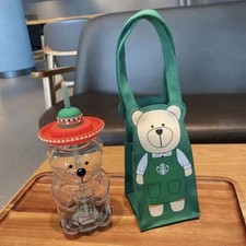 Nuova bottiglia Starbucks orso in vetro latinoamericano con orso bicchiere borsa da trasporto verde