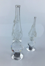 Coppia Lumi in Miniatura Cristallo e Vetro Trasparente Artigianale Made in Italy