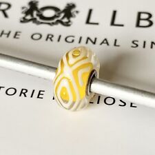 Authentic TROLLBEADS unico Giallo Bianco Ooak
