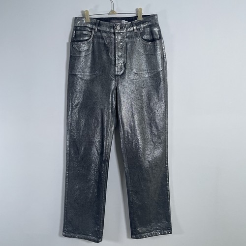 Jeans velluto argento