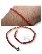 Mens 18kt Gold Red Coral