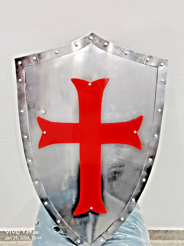 Medieval steel knight shield