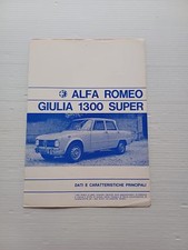 Alfa Romeo Giulia 1.3 Super aggiornamento 1971 manuale uso originale