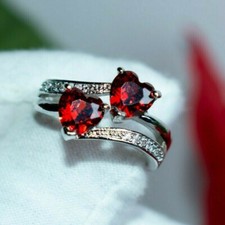 2,40 Kt Zwei Stein Ring Herz