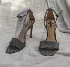 Sandali argento in tessuto Topshop