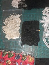 BORDI IN PIZZO DI TULLE E COTONE PASSAMANERIA LOTTO STOCK  RIMANENZE D I NEGOZIO