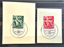 Set tedesco di 2 francobolli su cartoncino timbro postale speciale 1938 - Leadership /800