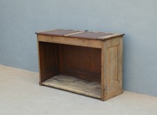 Mobile bancone da lavoro in pioppo con calatoie apribili, fine '800 - L 123 cm!