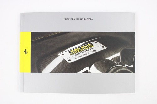 Scheda garanzia ferrari 430 - scheda,