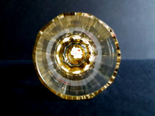 Vetro intermedio dorato, coppa prismatica con specchio da terra, decoro floreale rosa, 1900 circa