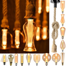 Lampada industriale retrò corda di canapa lampada a sospensione corda lampada a sospensione plafoniera E27
