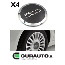 4 KIT COPRIMOZZO COPPA RUOTA FIAT 500 500L 135mm LOGO STEMMA PER CERCHIO IN LEGA