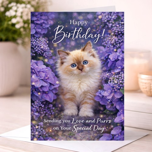 Biglietto compleanno gatto - biglietto,
