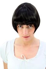 Parrucca da Donna Corto Nero Francese Paggio Bob 20er Liscio Capello 7804