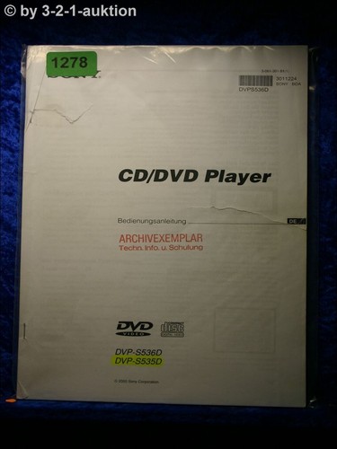 Sony manuale uso dvp s536d - sony,