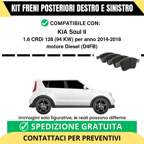 Pastiglie freno posteriori kia - pastiglie,