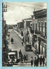cartolina SANTA CROCE CAMERINA (Ragusa) Via Roma con Fiat 1100 e Camion Fiat BLR