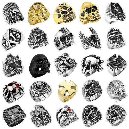 Anello biker teschio acciaio