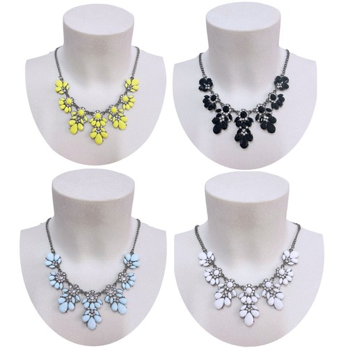 Collana fiori cristallo strass - fiori,