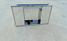 Specchio bagno anni '70 in alluminio Vintage