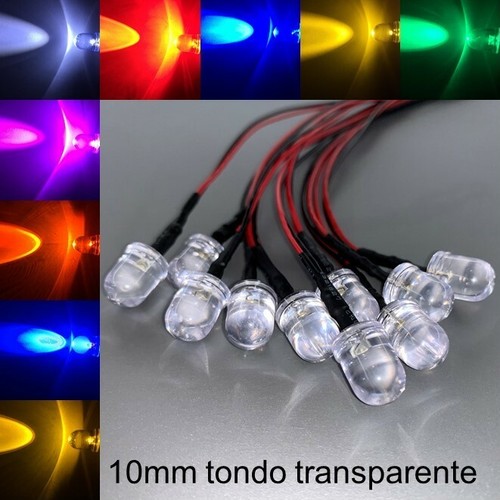 10mm led cablato tondo - cablato,