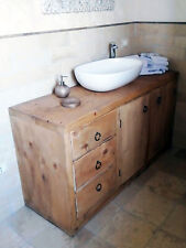 Mobile bagno COUNTRY legno massello predisposto x lavabo 130x50h80cm SU MISURA