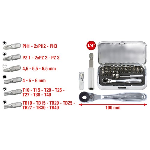 Tools set di bit - 1/4",