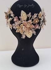 Bridal headdress in Gold, Rose