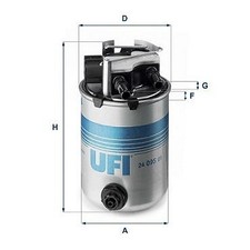 Filtro carburante UFI 2409501 compatibile con NISSAN RENAULT