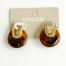 Orecchini a cerchio gonfia resina leopardata Chicos regalo chic donna festa vacanze gioielli