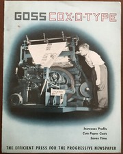 Goss Cox - O - Type Brochure Caratteristiche Specifiche Tecniche Vintage