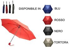 Ombrello Pieghevole Portatile Ombrello Pioggia Uomo Donna Nero Rosso Blu Tortora
