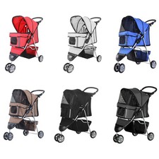 PawHut Passeggino Cani Pieghevole con Freno e Ruote Girevoli