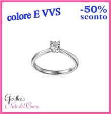 ANELLO SOLITARIO ORO BIANCO