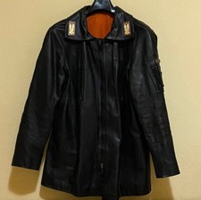 Giacca Giubbotto in Pelle Polizia Nero Riri Vintage Retro Rarità Collezionismo