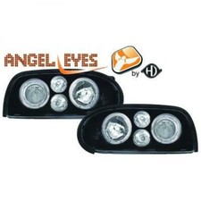 Set fari adatti per VW Golf 3 91-97 vetro trasparente/nero Angel Eyes