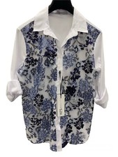 Camicia Donna Valentina’s In Cotone Con Microrete Paiettata Elegante Manica Lung