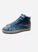 Hogan Rebel R141 Jeans Blu Pelle Hi Tops High Tops UK 6 Edizione Originale 2025
