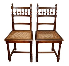 elegante coppia di sedie Luigi XVI epoca '800 in noce massello  francese