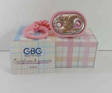 SPILLA OVALE PORTACIUCCIO ROSA ELEFANTE GBG LAMINATA ARGENTO NUOVO CON SCATOLA 