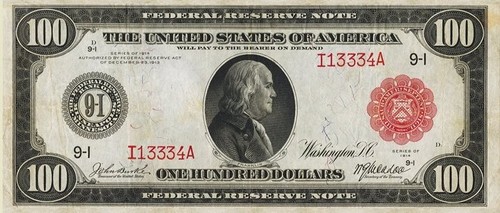 100 dollari 1914 - u.s.a.,