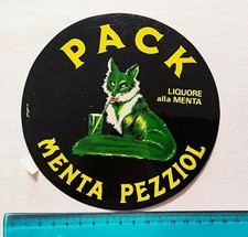 ADESIVO PACK MENTA PEZZIOL LIQUORE ANNI 80 80s OLD STICKER AUTOCOLLANT ORIGINAL