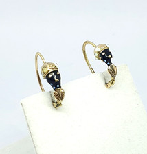 Orecchini antichi MORO su oro 18kt con disegno smaltato - 876