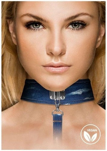 Collare con guinzaglio - , denim
