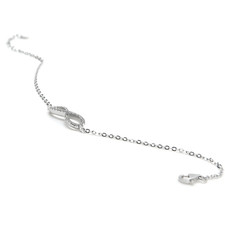 Infinity Silver Bracelet White